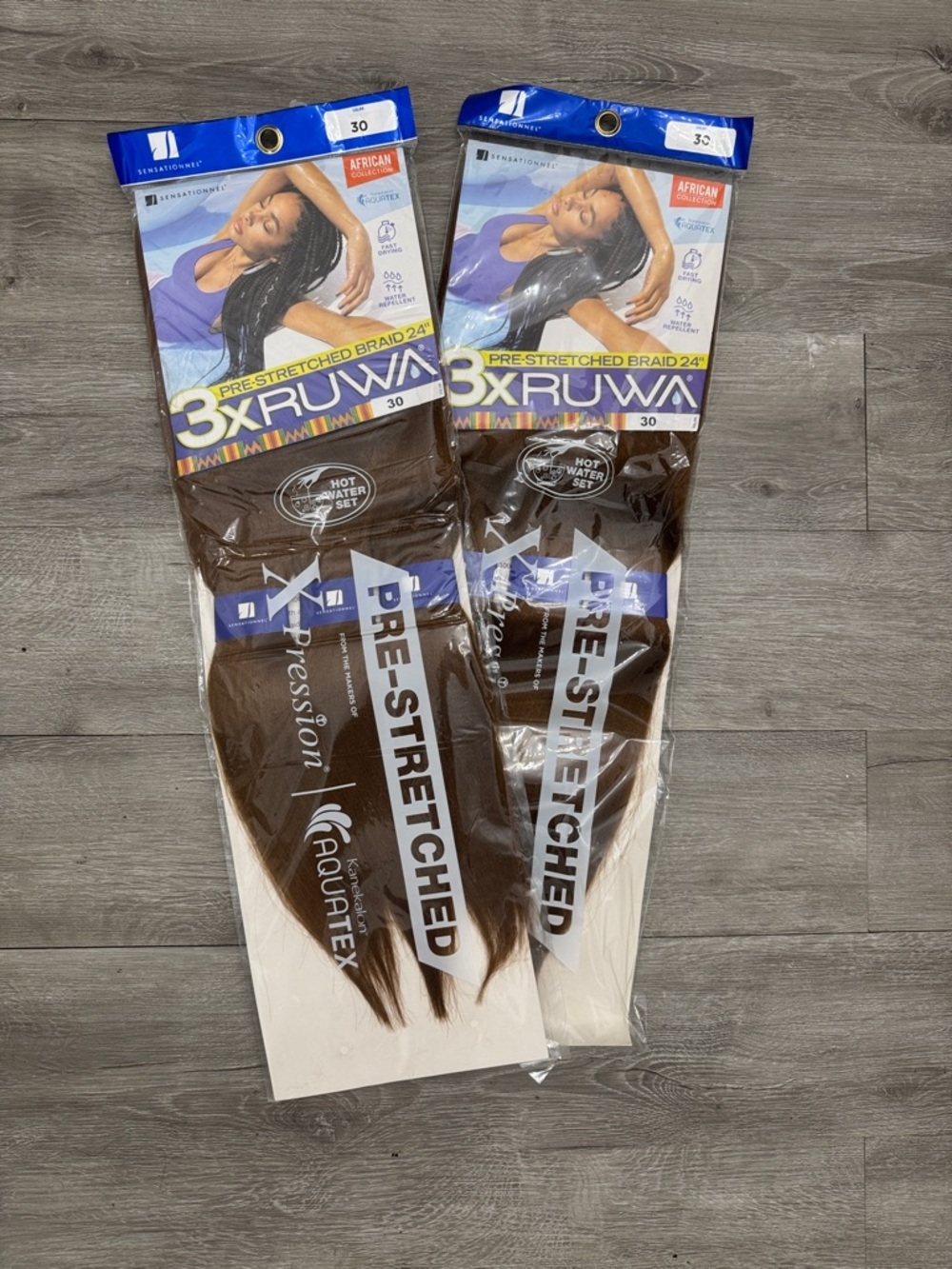 Sensationnel  Pre-Stretched Braid 24" - Color 30 Brown (2 Pack)